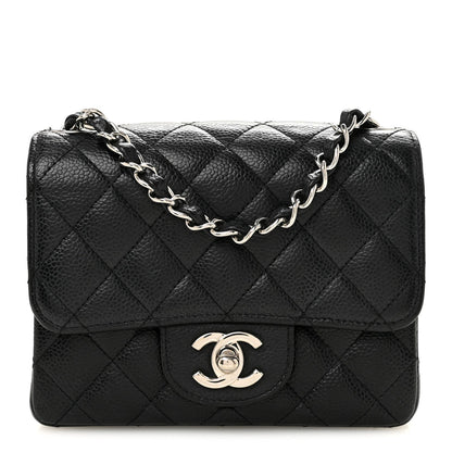 Caviar Quilted Mini Square Flap Black