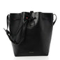 Vegetable Tanned Calfskin Bucket Bag Black Flamma