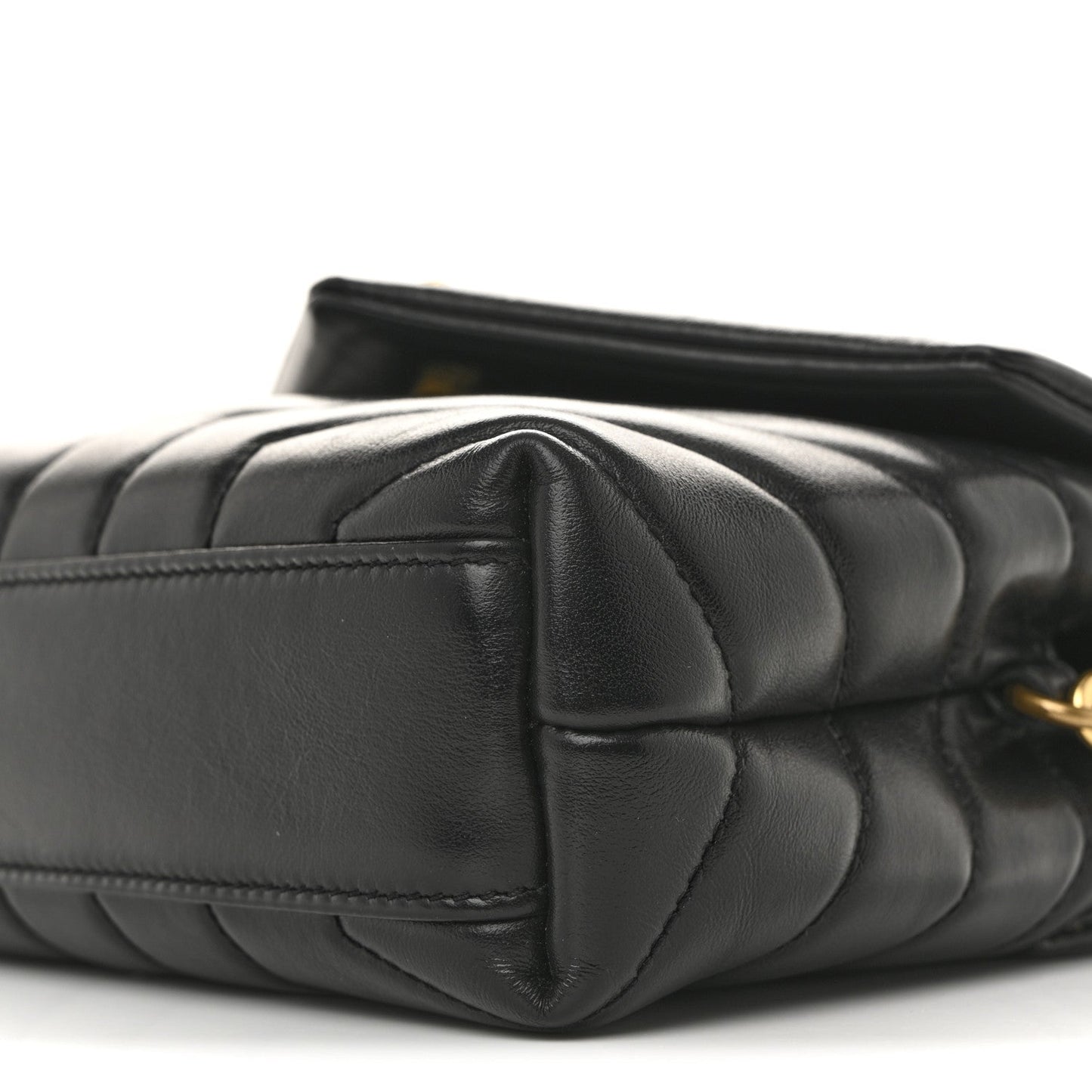 Calfskin Y Quilted Monogram Toy Loulou Crossbody Bag Black