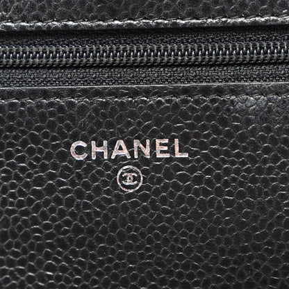 Caviar Quilted Wallet On Chain WOC Black
