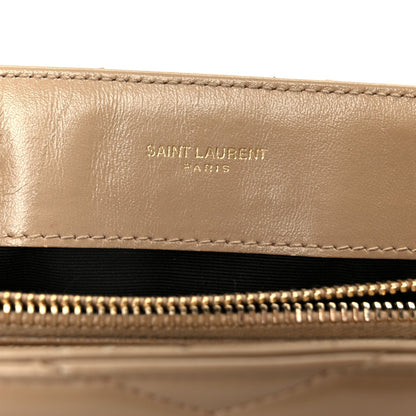 Calfskin Y Quilted Monogram Small Loulou Chain Satchel Dark Beige