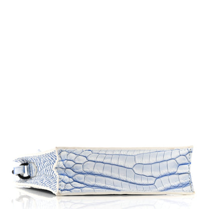 Crocodile Niloticus Sac Plat XS Mat Meringue White Blue