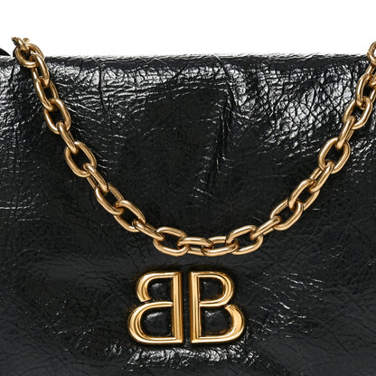 Arena Puffy Monaco Chain Shoulder Bag Black