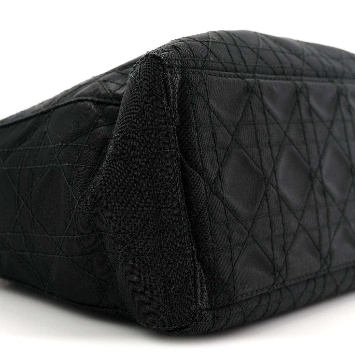 Nylon Cannage Medium Lady Dior Black