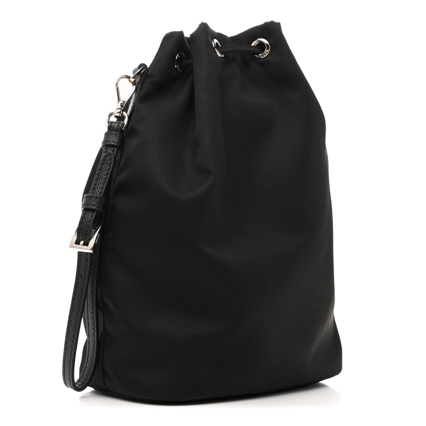 Re-Nylon Vela Drawstring Wristlet Pouch Black