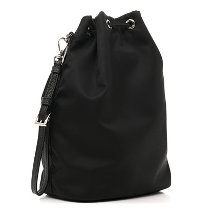 Re-Nylon Vela Drawstring Wristlet Pouch Black