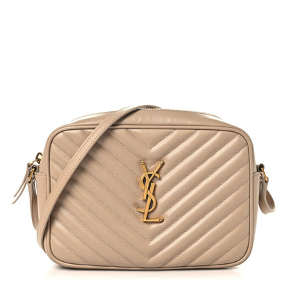 Calfskin Matelasse Monogram Lou Camera Bag Dark Beige