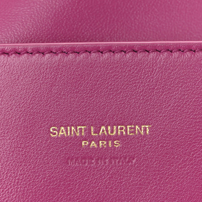 Smooth Calfskin Suede Medium Reversible Monogram Kate Satchel Rose Rubis
