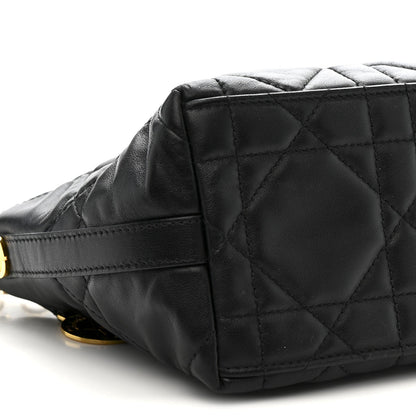 Lambskin Macrocannage DiorStar Hobo Bag Black