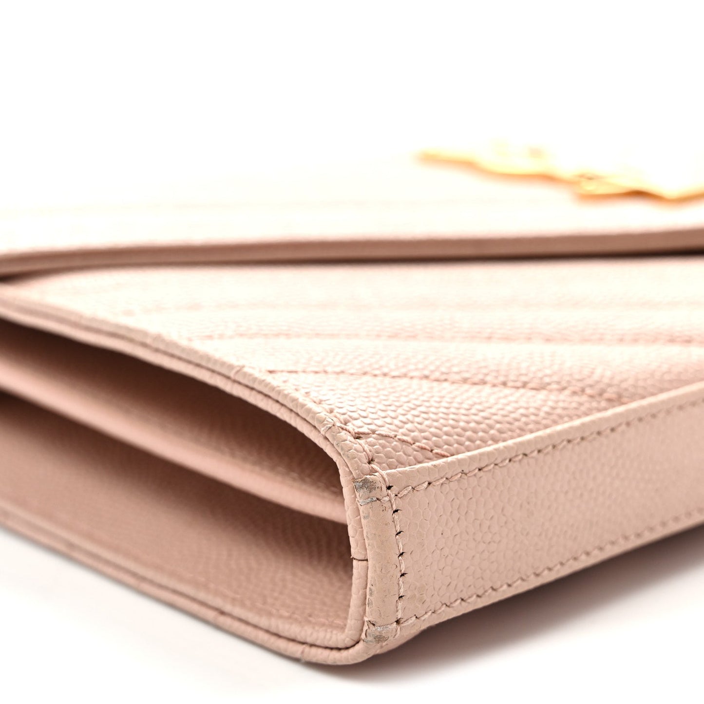 Grain De Poudre Matelasse Chevron Monogram Chain Wallet Pale Pink
