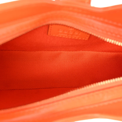 Calfskin Monogram Mini Moon Side Shoulder Bag Orange