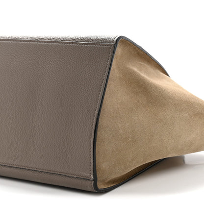 Drummed Calfskin Suede Large Trapeze Souris