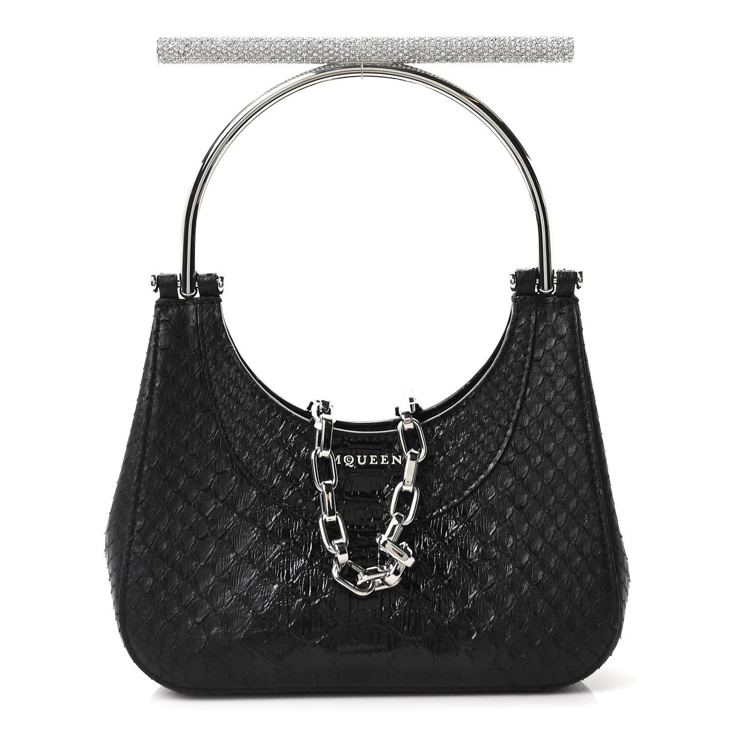 Snakeskin Crystal Mini T Bar Top Handle Black