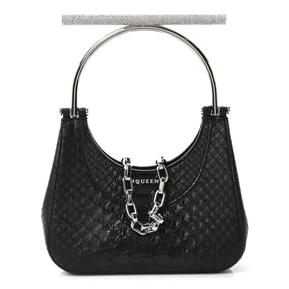 Snakeskin Crystal Mini T Bar Top Handle Black