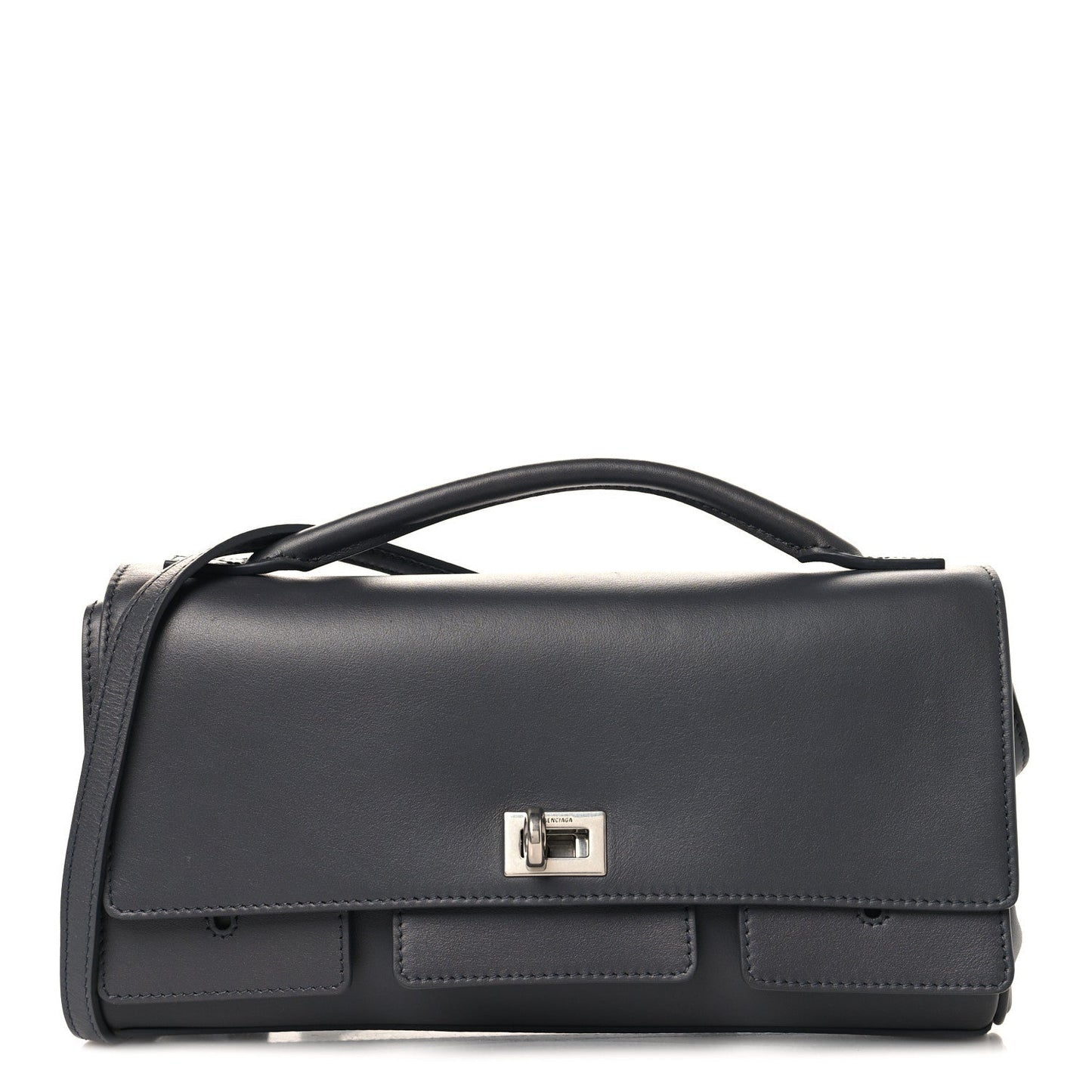 Smooth Calfskin Small Bel Air Clutch On Strap Grey