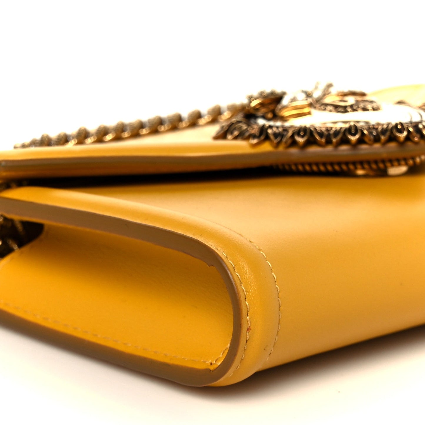 Smooth Calfskin Devotion Envelope Phone Bag Senape