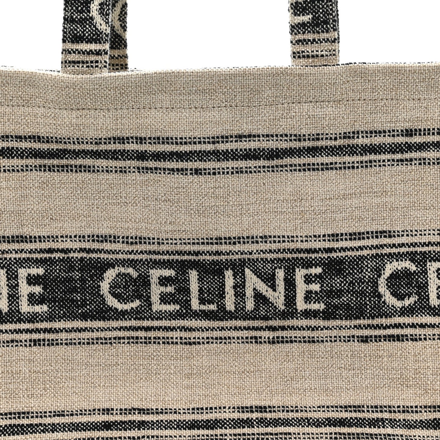 Jacquard Striped Large Cabas Thais White Black