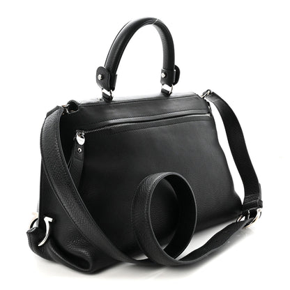 Grained Calfskin Sofia Satchel Black