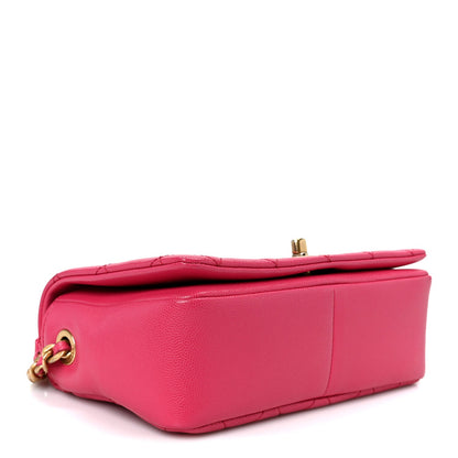 Caviar Quilted Small Fashion Therapy Flap Bag Dark Pink