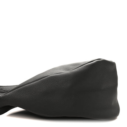 Grained Calfskin Large Slouchy Banana Bag Black