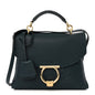 Calfskin Embossed Small Margot Top Handle Divisa Green