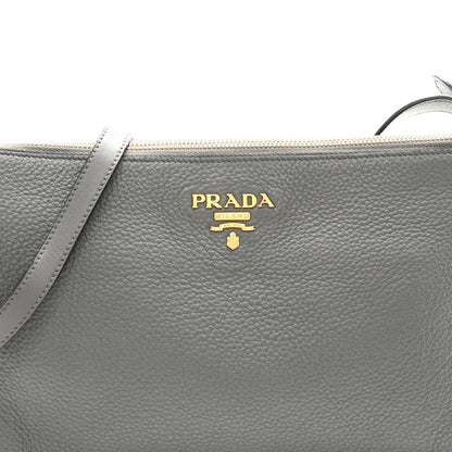 Vitello Phenix Zippered Shoulder Bag Marmo