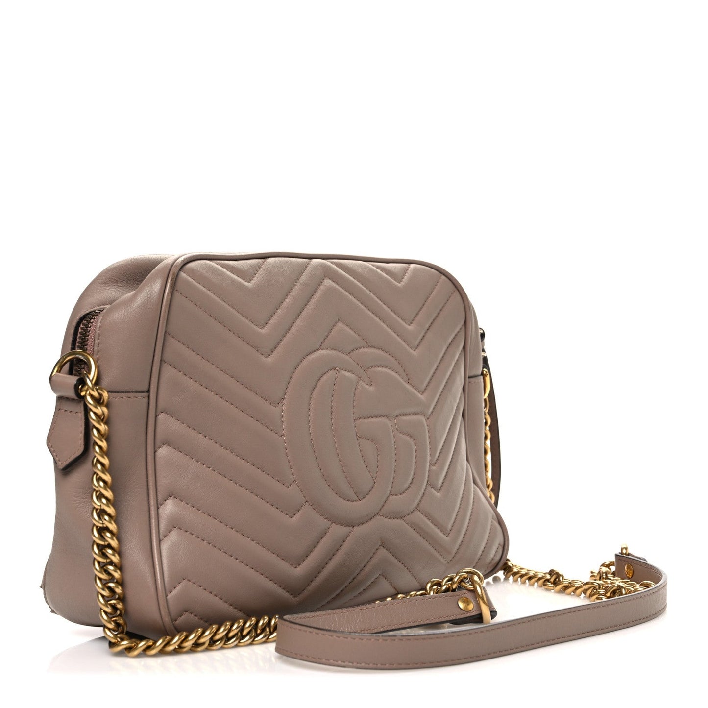 Calfskin Matelasse Medium GG Marmont Chain Shoulder Bag Porcelain Rose