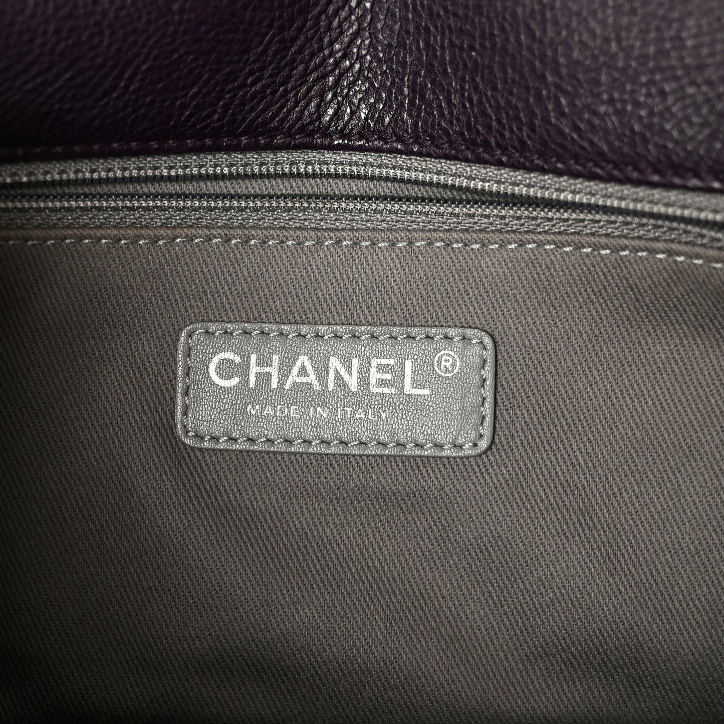 Calfskin Crystal Embossed Medium Boy Flap Plum