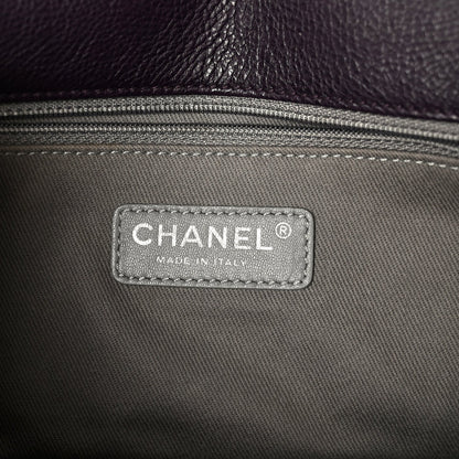 Calfskin Crystal Embossed Medium Boy Flap Plum