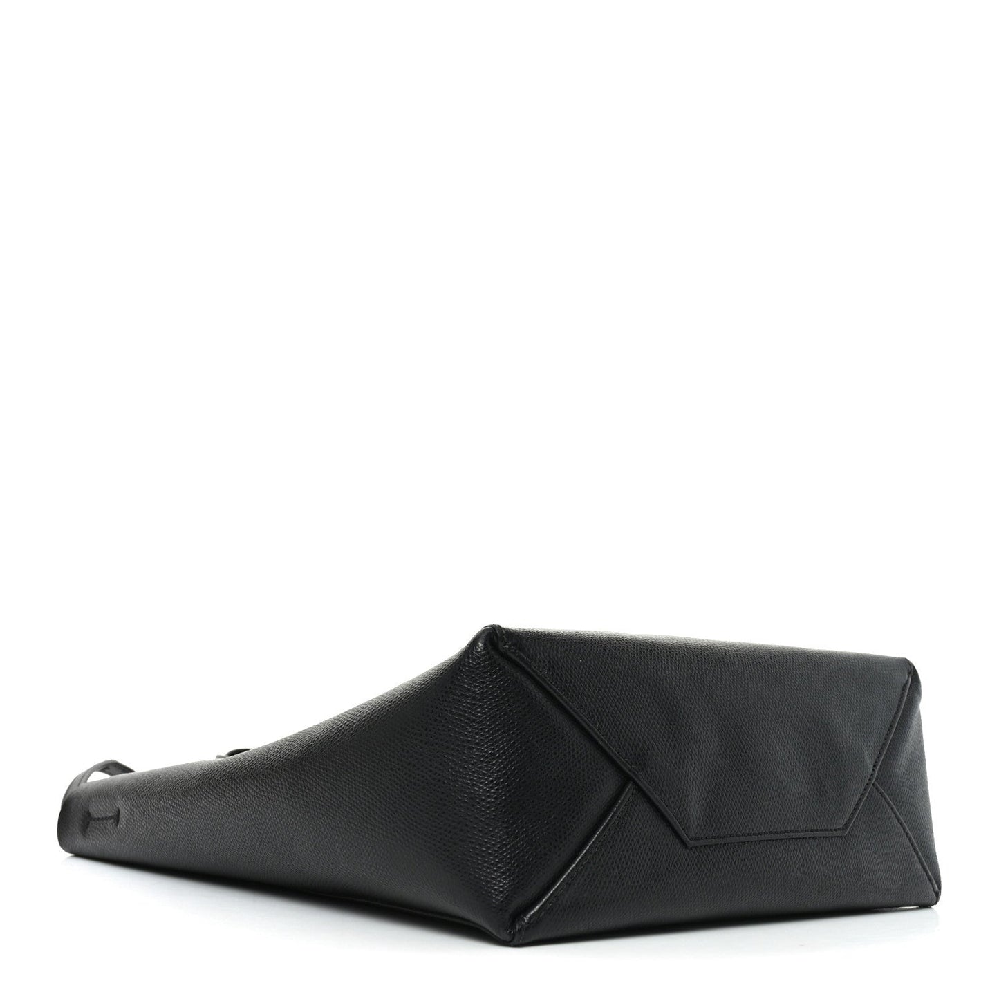 Grained Calfskin Small Vertical Cabas Black
