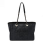 Mixed Fibers Calfskin Small Deauville Tote Black