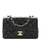 Lambskin Quilted Mini Rectangular Flap  Black