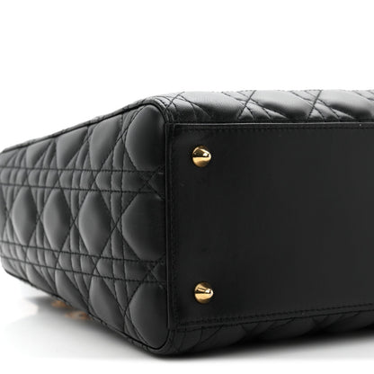 Lambskin Cannage Medium Lady Dior Black