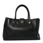 Calfskin Cerf Executive Shopper Tote Black