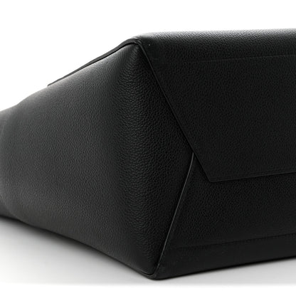 Soft Grained Calfskin Sangle Bucket Bag Black