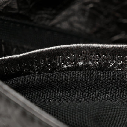 Crackled Calfskin Baguette 26424 Black