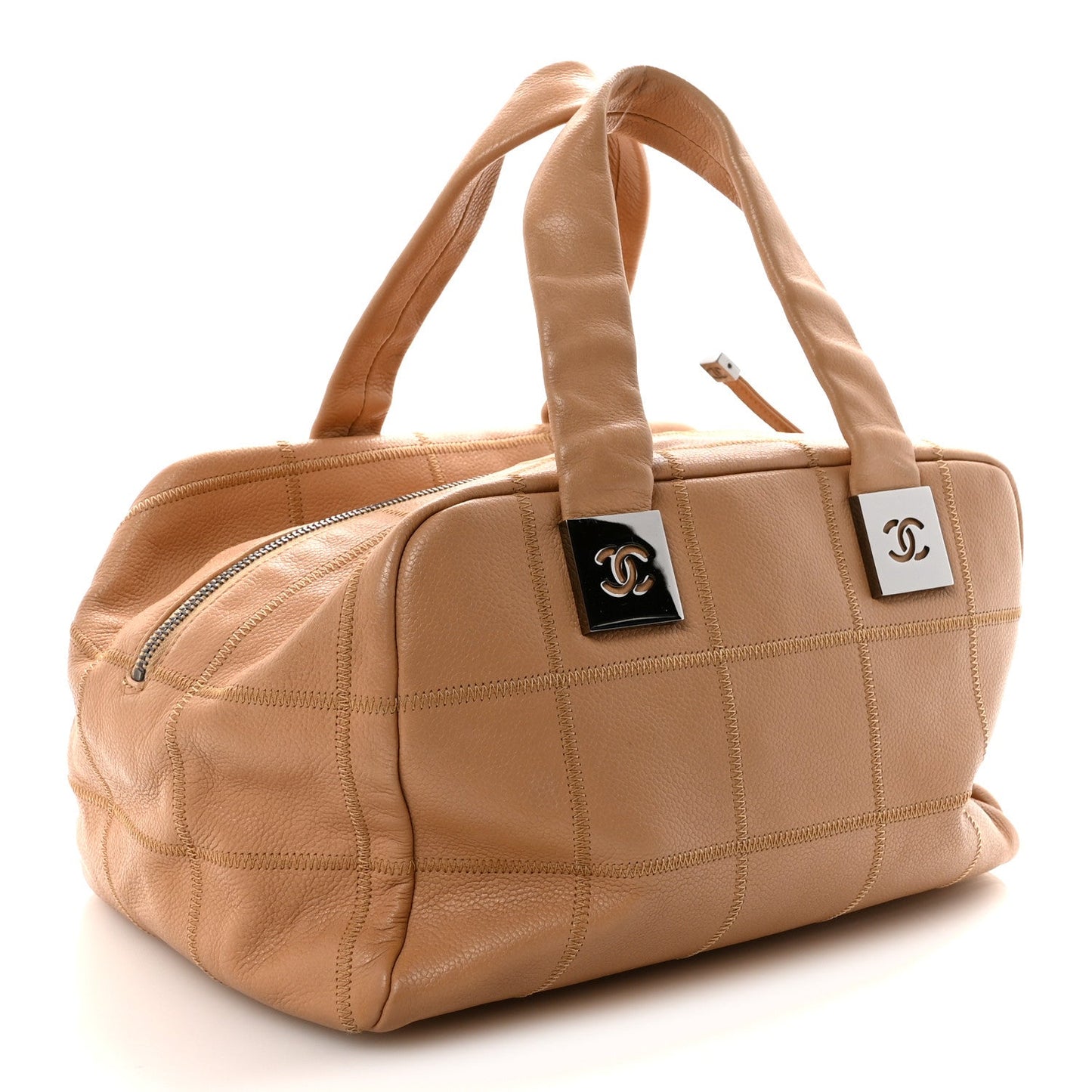 Caviar Square Stitched Bowler Beige