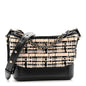 Tweed Calfskin Calfskin Small Gabrielle Hobo Black Light Beige