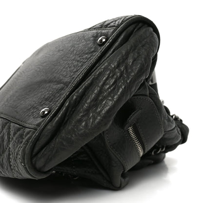 Distressed Lambskin Lady Braid Bowler Grey