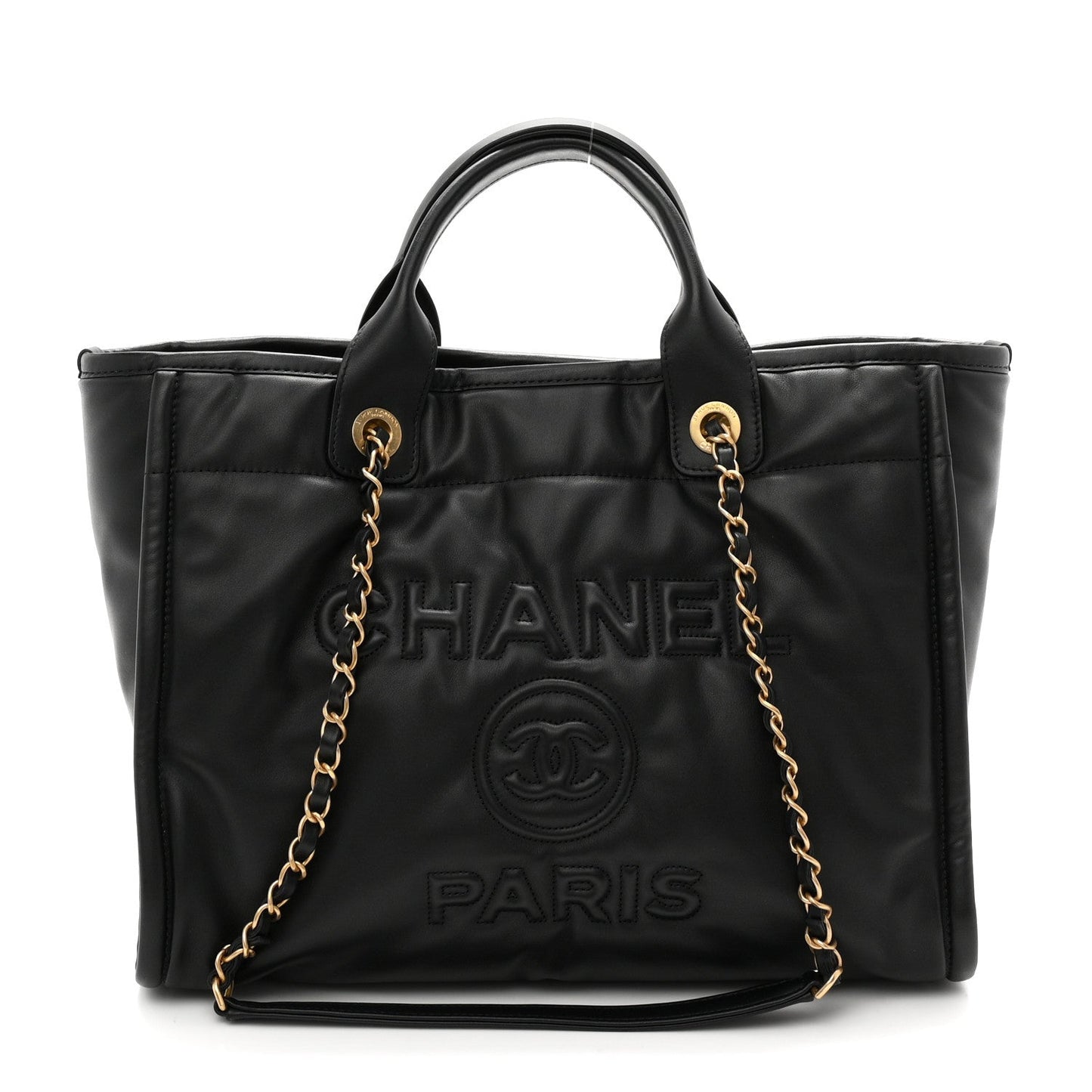 Calfskin Small Deauville Tote Black