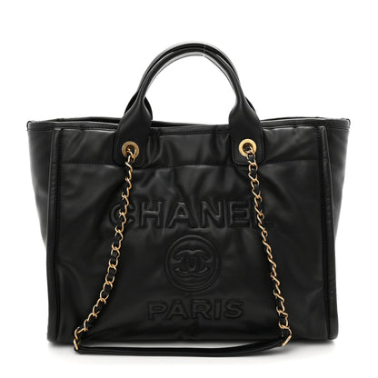 Calfskin Small Deauville Tote Black
