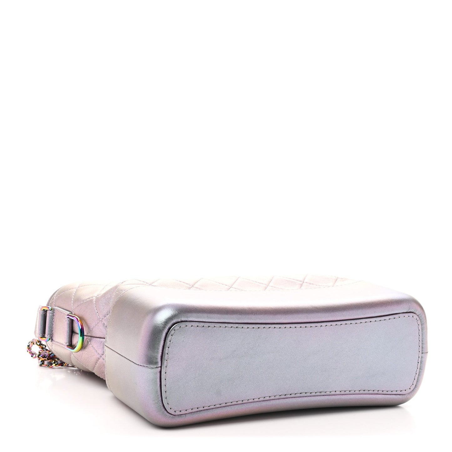 Iridescent Lambskin Calfskin Quilted Medium Gabrielle Hobo Light Purple