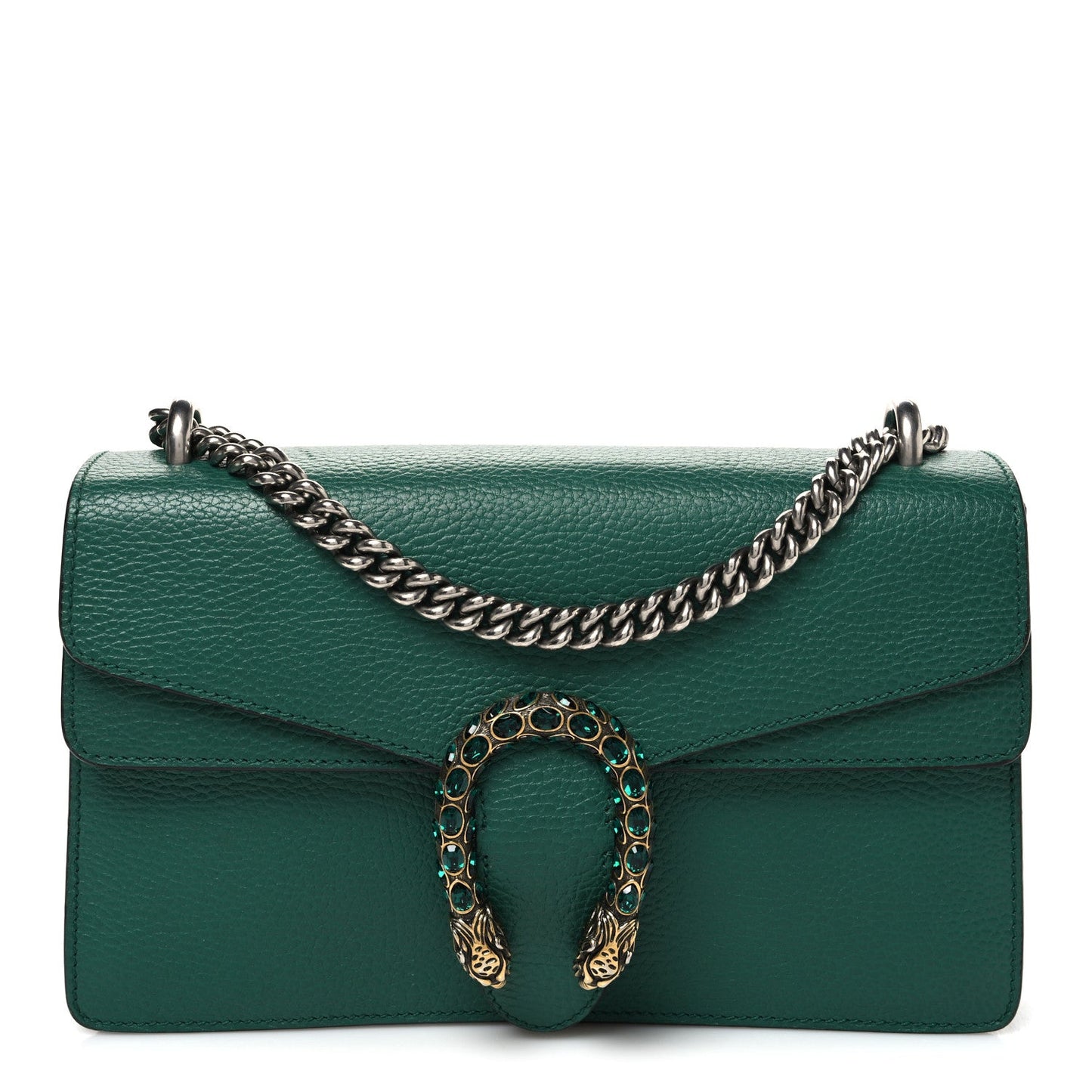 Pebbled Calfskin Small Dionysus Shoulder Bag Emerald