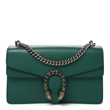 Pebbled Calfskin Small Dionysus Shoulder Bag Emerald