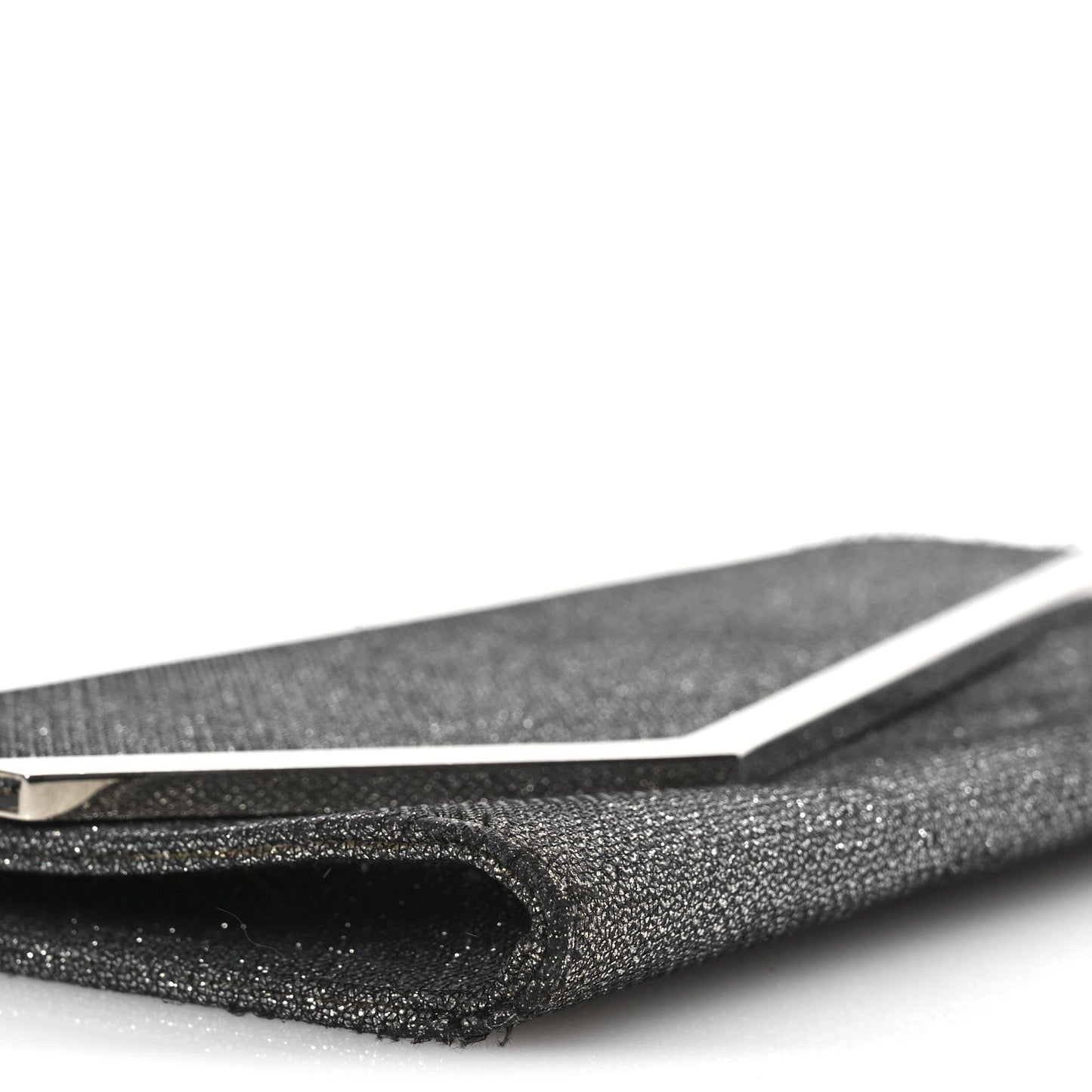 Glitter Fabric Erica Chain Clutch  Anthracite