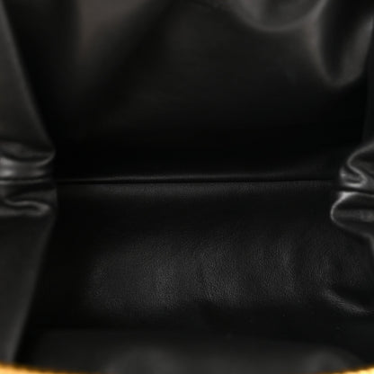 Metallic Bark Calfskin Embossed The Pouch Oversized Clutch Oro