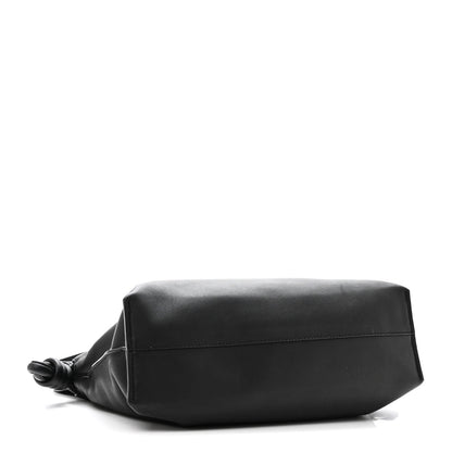 Nappa Calfskin Medium Flamenco Knot Clutch Black