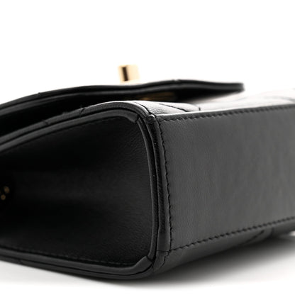 Lambskin Quilted Mini Trendy CC Chain Wallet Black