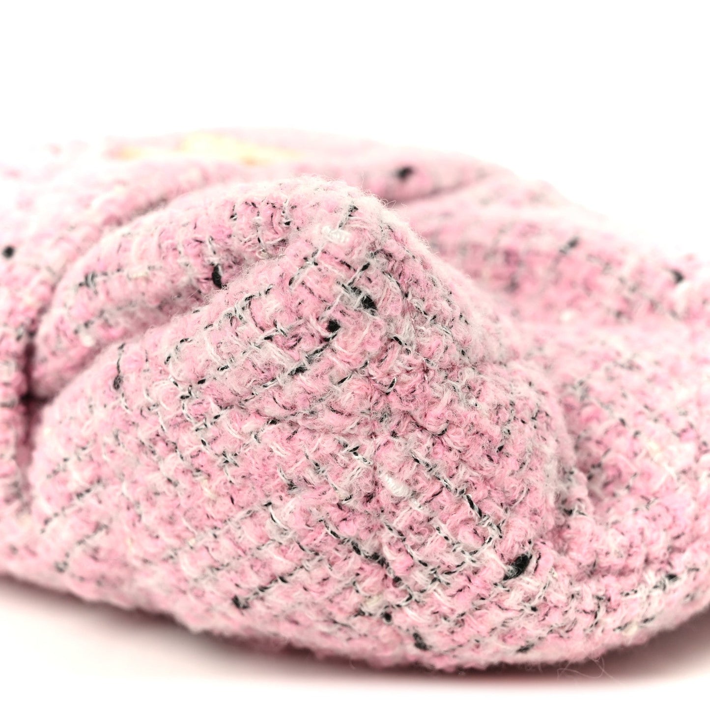 Tweed Quilted Mini Bow Bag Pink Black Ecru