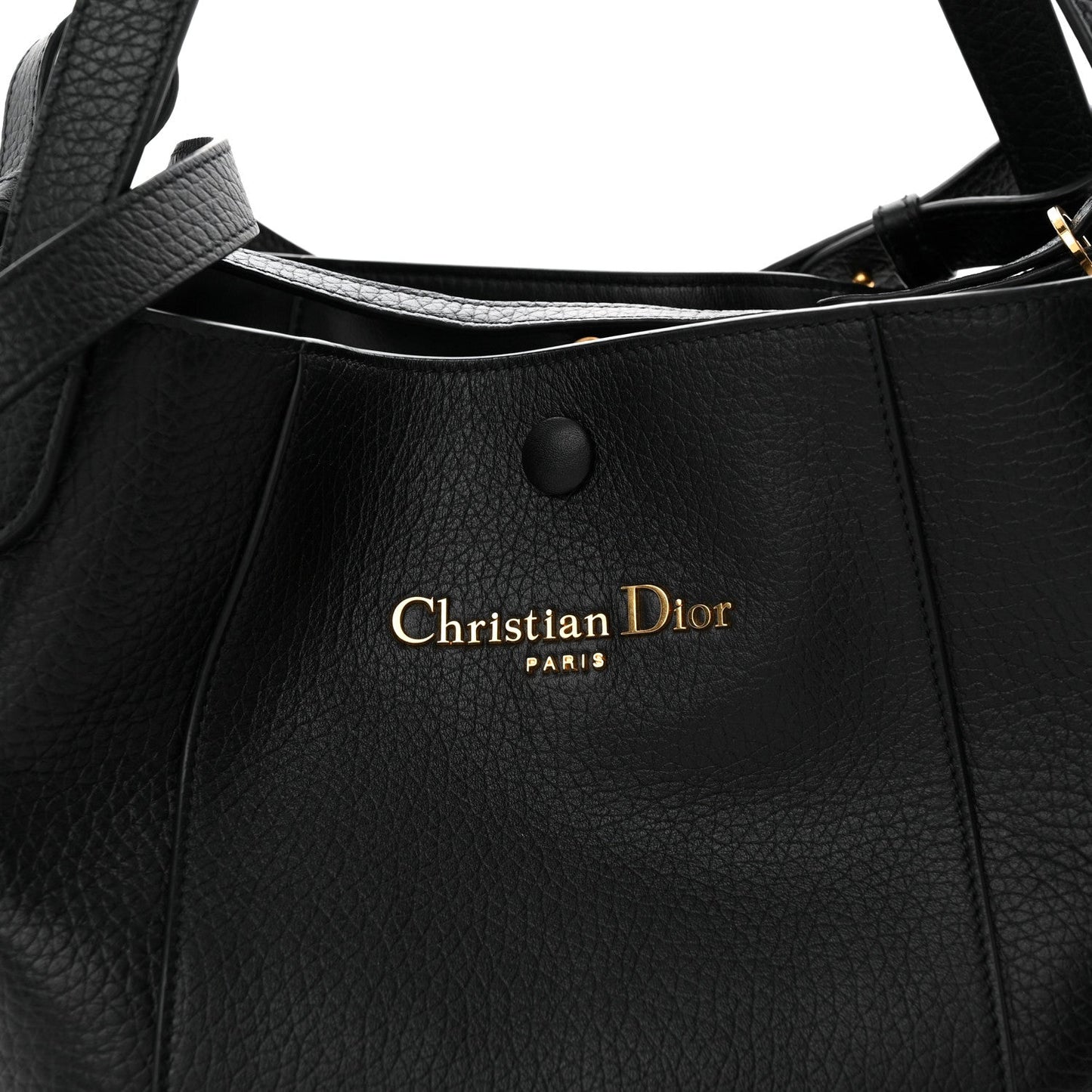 Calfskin Medium Signature Bucket Bag Black